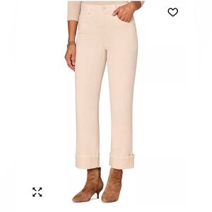 Petite "Ab"solution Embroidered High-Rise Round Up Boyfriend Jeans